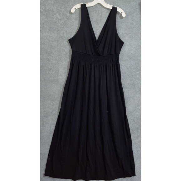Old Navy Dress Womens XL Black Maxi Sleeveless Elastic Waist Beachy Comfortable - Picture 1 of 8
